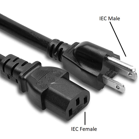 IEC Male, Female, & Extension Cables and Connectors