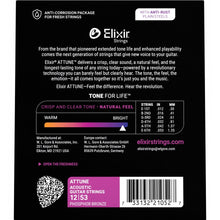 Load image into Gallery viewer, Elixir 21052 Attune Light Phosphor Bronze Acoustic Guitar Strings, 12-53