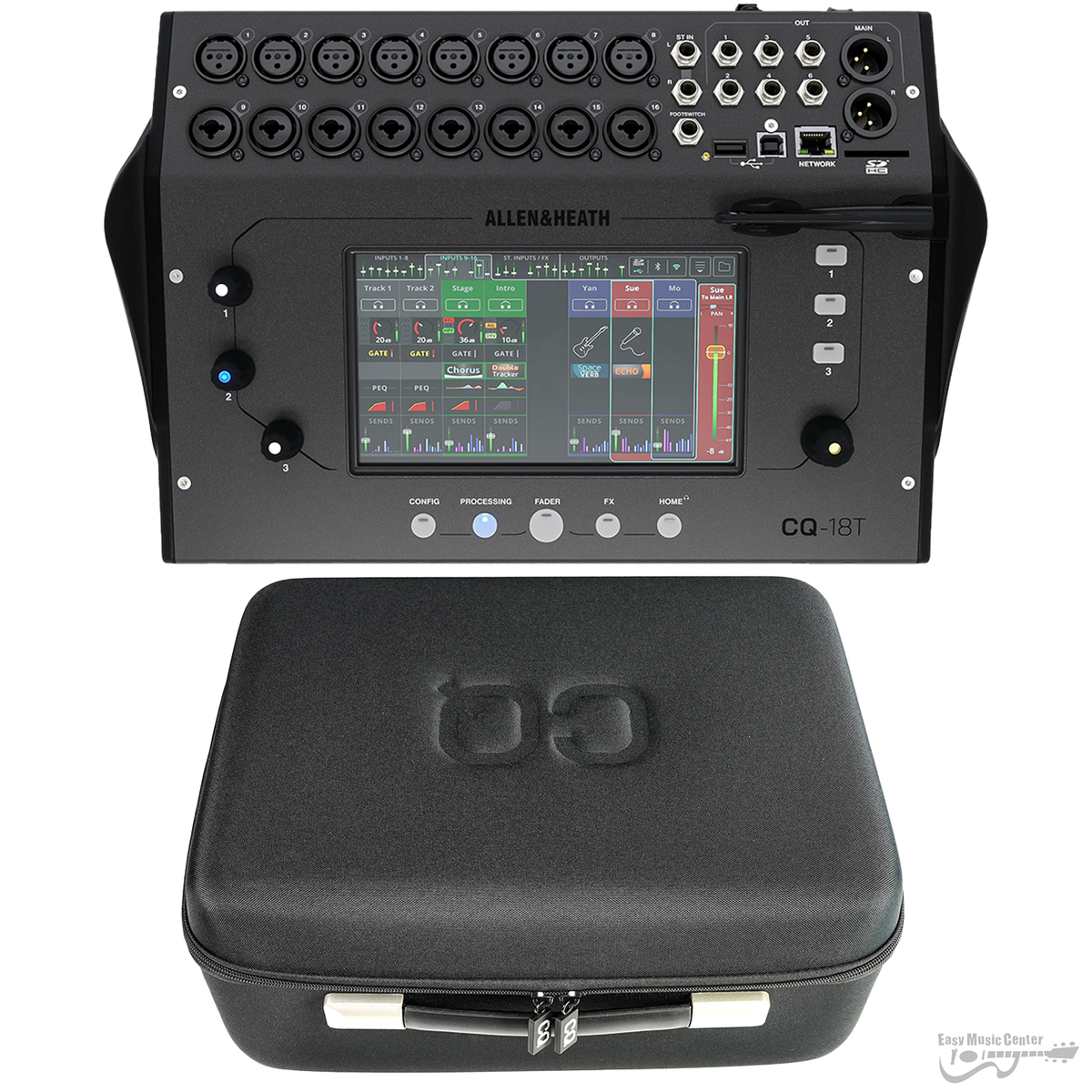 Easy Music Center CQ-18T 18-Channel Digital Mixer w/ CQ18T-CASE Softca
