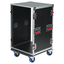 Load image into Gallery viewer, Gator G-TOUR-16U-CAST, ATA Wood Flight Rack Case, 16U, 17" Deep, with Casters-Easy Music Center