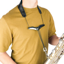 Load image into Gallery viewer, Protec LC310M Saxophone Neck Strap - Less Stress Leather, Comfort Bar & Metal Snap-Easy Music Center