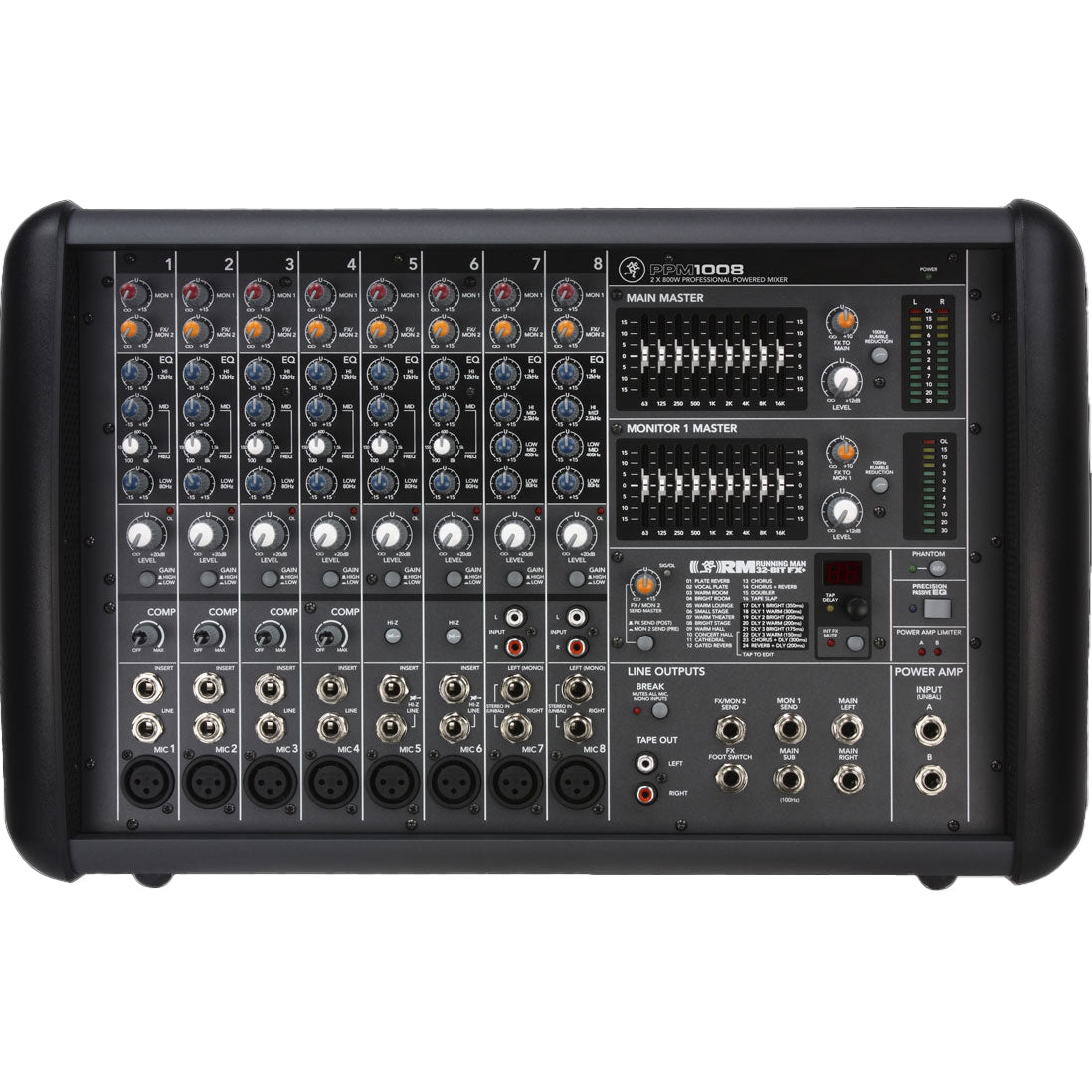 Mackie PPM1008 8-channel Powered Mixer w/ Effects (1600W) – Easy