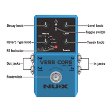 Load image into Gallery viewer, NUX VERBCORE-DELUXE Verb Core Deluxe Pedal with 8 Different Reverbs and Freeze-Easy Music Center