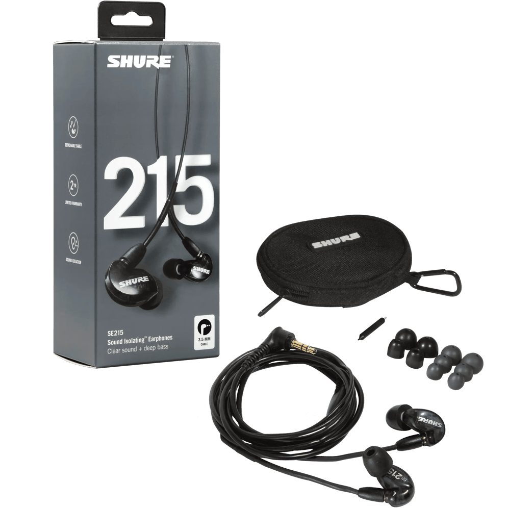 SHURE SE215 純正ワイヤレスケーブル オマケ付き Shure SE215-K Earphones with Dynamic MicroDriver and Detachable