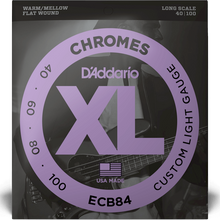Load image into Gallery viewer, D'addario ECB84 Chrome Bass Strings, 40-100, 4-string, Long Scale-Easy Music Center