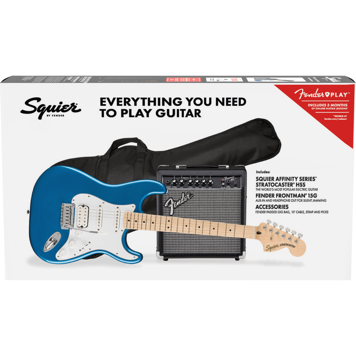 Squier 037-2820-002 Strat Pack, 15G amp, HSS, Lake Placid Blue – Easy Music  Center