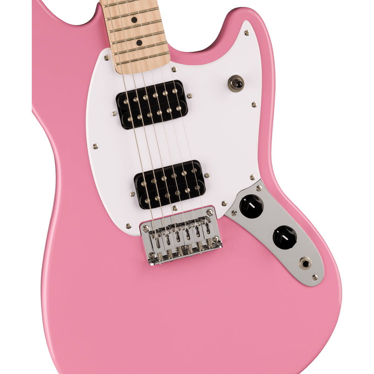 Squier 037-3702-555 Sonic Mustang, HH, Maple FB, WPG, Flash Pink