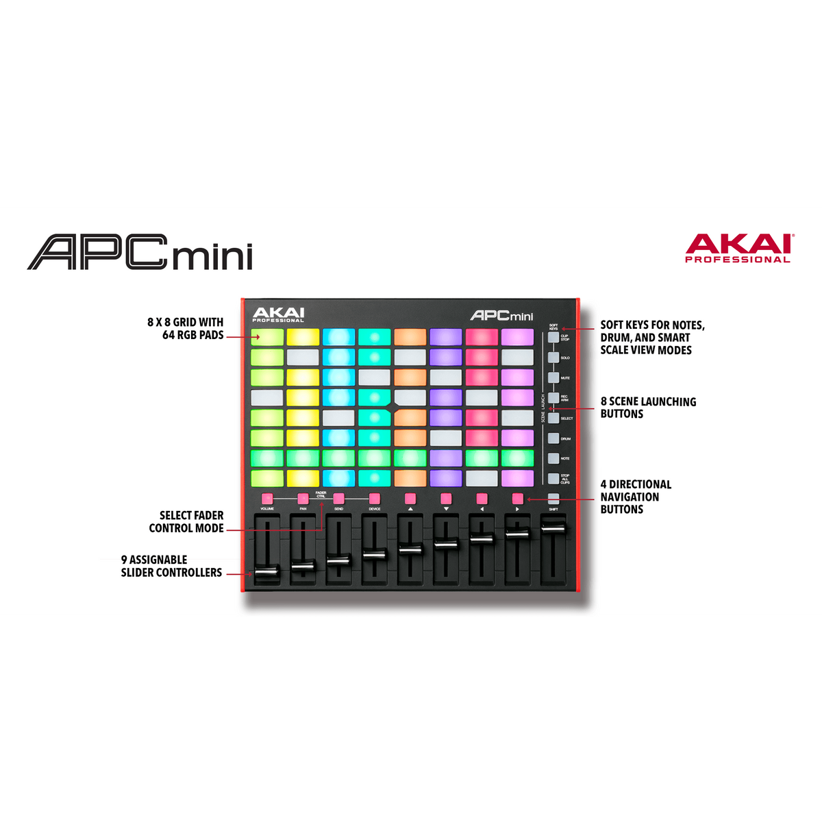 Akai APCMINI2 Mk2 Pad Controller, Clip Launch Controller for Akai APCMINI2 Mk2 Pad Controller, Clip Launch Controller for