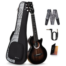 Load image into Gallery viewer, Enya EUT-MOON5/BK/EQ Signature Taimane 5-String Ukulele, Black w/ Effects Pickup-Easy Music Center