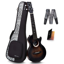 Load image into Gallery viewer, Enya EUT-MOON/BK/EQ Signature Taimane 4-String Ukulele, Black w/ Effects Pickup-Easy Music Center