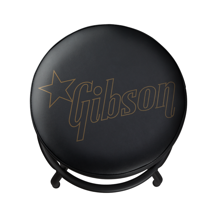 Gibson 黒 ギター用椅子　GA-STOOL4 Gibson GA-STOOL4 Premium Playing Stool, Star Logo, Short - Black