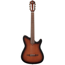 Load image into Gallery viewer, Ibanez FRH10NBSF FRH Thin-Body Nylon String Acoustic/Electric Guitar, Solid Spruce Top, Sapele b/s, Brown Sunburst Flat-Easy Music Center
