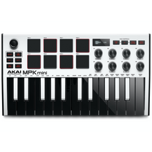 Load image into Gallery viewer, Akai MPKMINI3W Ultra Compact 25-Key Mini Keyboard Controller and Pads, White-Easy Music Center