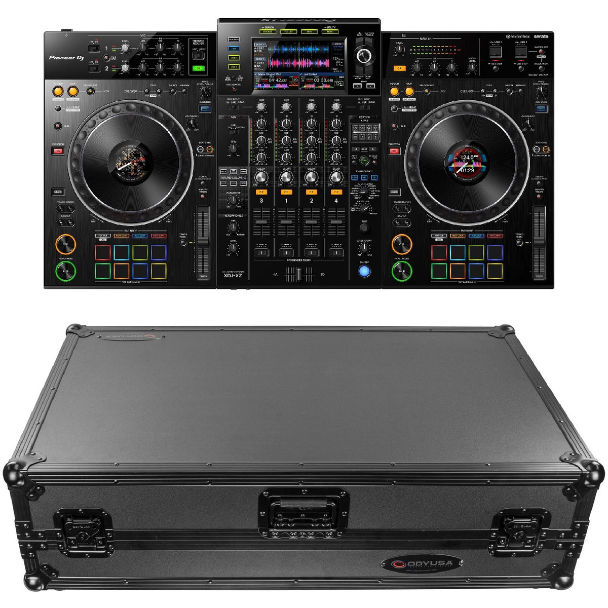 Pioneer XDJ-XZ Professional DJ system and FZGSXDJXZW1BL Hard Case Bundle