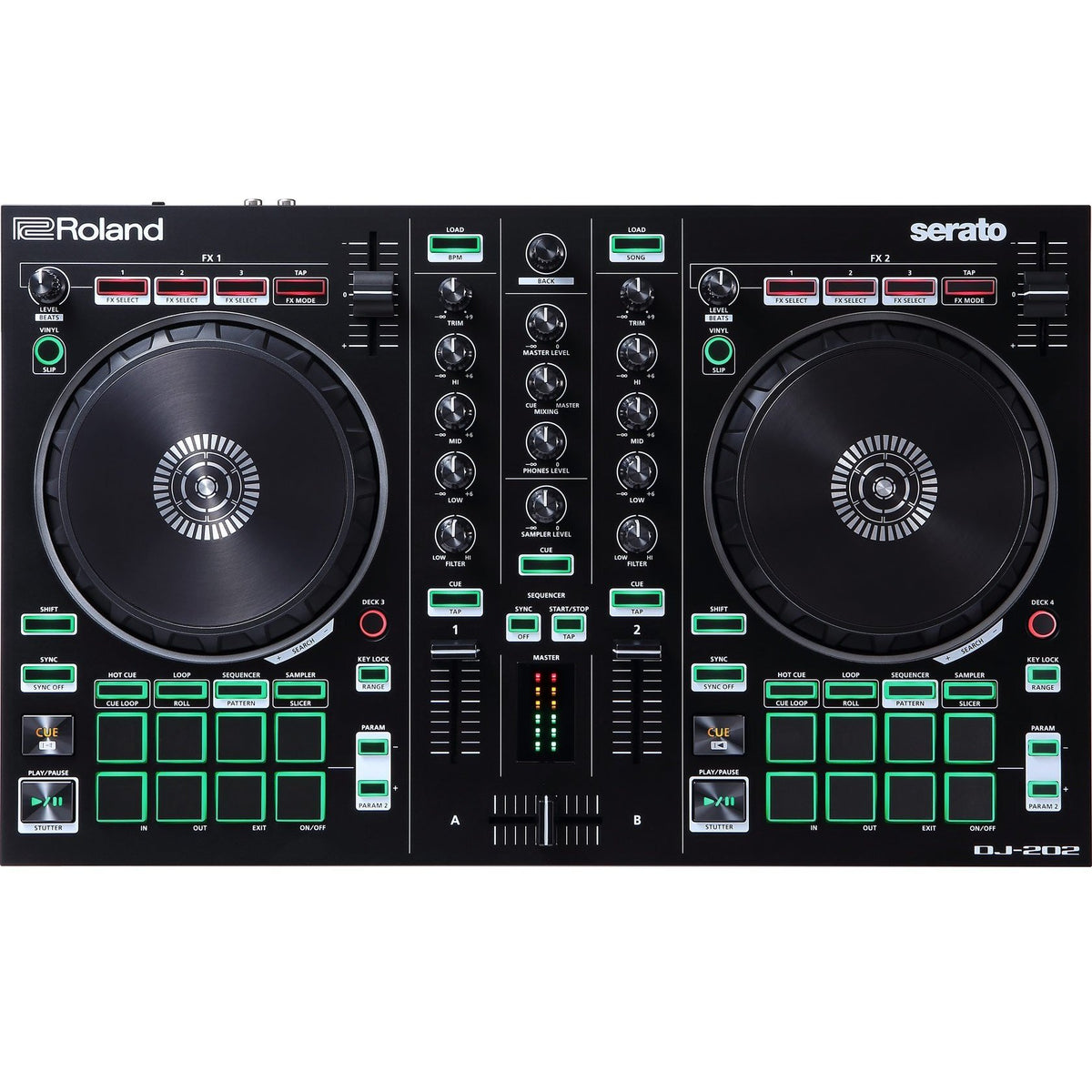 Roland DJ-202 DJ Controller & FRGSDJ202BL Hard Case Bundle