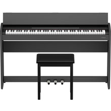 Load image into Gallery viewer, Roland F-107-BK 88-Key Slim Digital Piano w/ Stand, Bench, and 3-pedals, Black-Easy Music Center