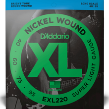 Load image into Gallery viewer, D'Addario EXL220 Nickel Wound Bass Guitar Strings, Super Light, 40-95, Long Scale-Easy Music Center