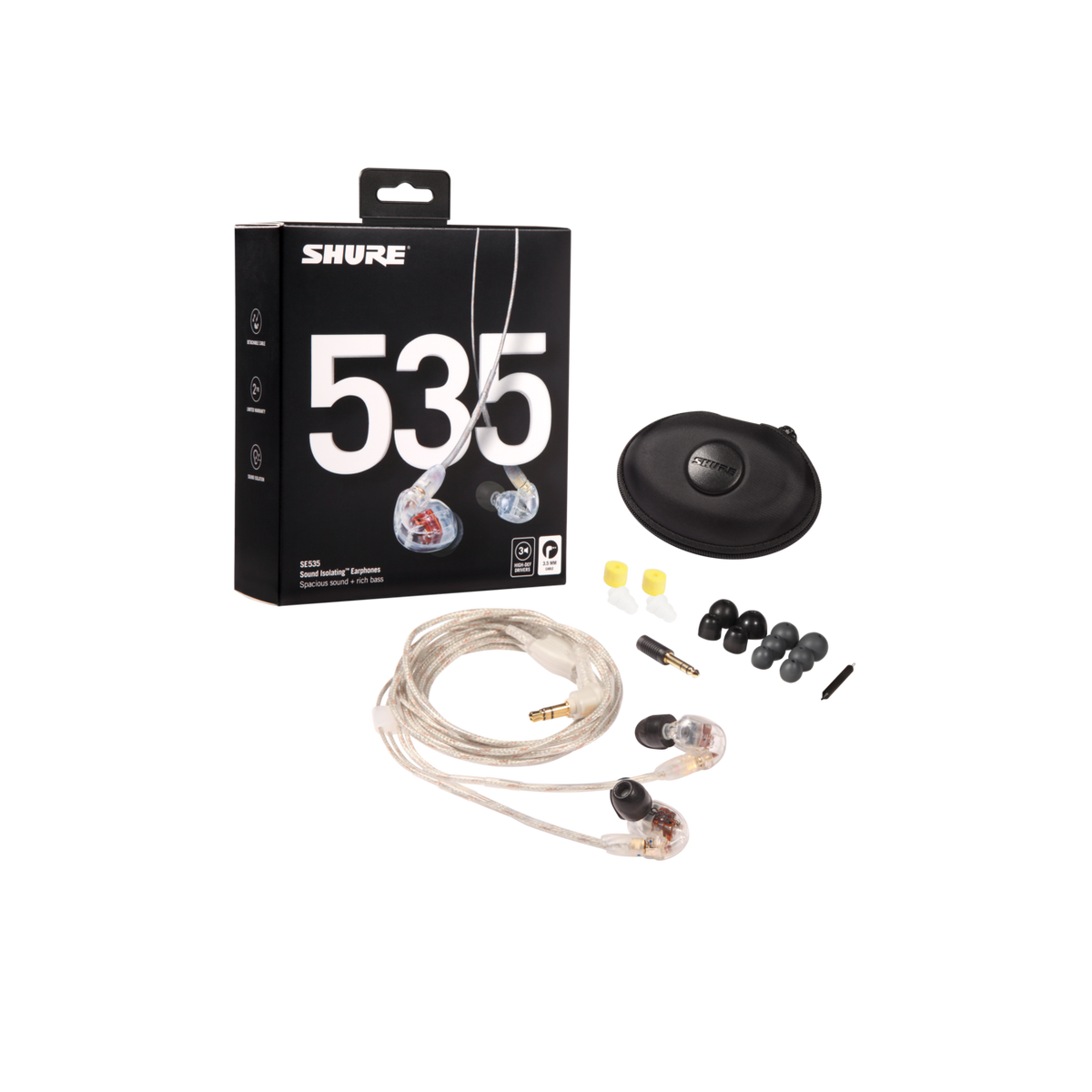 Shure SE535-CL In-Ear Monitoring Triple High Driver, Clear Shure SE535-CL In-Ear Monitoring Triple High Driver, Clear