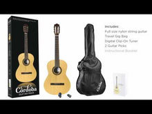 Load and play video in Gallery viewer, Cordoba CP100 Complete Acoustic Classical Guitar Package