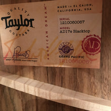 Load image into Gallery viewer, Taylor AD17E-BLACKTOP American Dream Black Top Acoustic-Electric Guitar (#1210060067)-Easy Music Center
