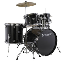 Load image into Gallery viewer, Ludwig LC19511 Accent Drive Drumset, 5pc Full Kit w/ Hardware - 22, 10, 12, 16, 14s - Black Sparkle-Easy Music Center