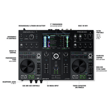 Load image into Gallery viewer, Denon PRIMEGO 2-Deck Rechargeable Smart DJ Console with 7-inch Touchscreen-Easy Music Center