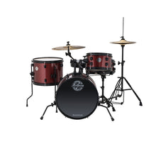 Load image into Gallery viewer, Ludwig LC178X025 Pocket Kit by Questlove, 4pc Full Kit w/ Hardware & Cymbals, 16, 10, 13, 12s - Wine Red Sparkle-Easy Music Center