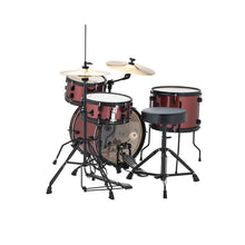Load image into Gallery viewer, Ludwig LC178X025 Pocket Kit by Questlove, 4pc Full Kit w/ Hardware & Cymbals, 16, 10, 13, 12s - Wine Red Sparkle-Easy Music Center