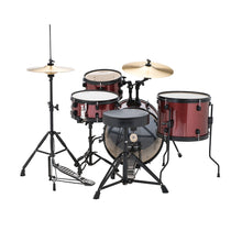 Load image into Gallery viewer, Ludwig LC178X025 Pocket Kit by Questlove, 4pc Full Kit w/ Hardware & Cymbals, 16, 10, 13, 12s - Wine Red Sparkle-Easy Music Center