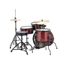 Load image into Gallery viewer, Ludwig LC178X025 Pocket Kit by Questlove, 4pc Full Kit w/ Hardware & Cymbals, 16, 10, 13, 12s - Wine Red Sparkle-Easy Music Center