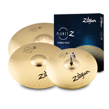 Load image into Gallery viewer, Zildjian ZP4PK Planet Z 4 Cymbal Pack 14" Hats, 16" Crash, 20" Ride-Easy Music Center