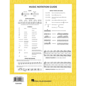 Hal Leonard HL00210001 Standard Manuscript Paper (Yellow Cover)-Easy Music Center
