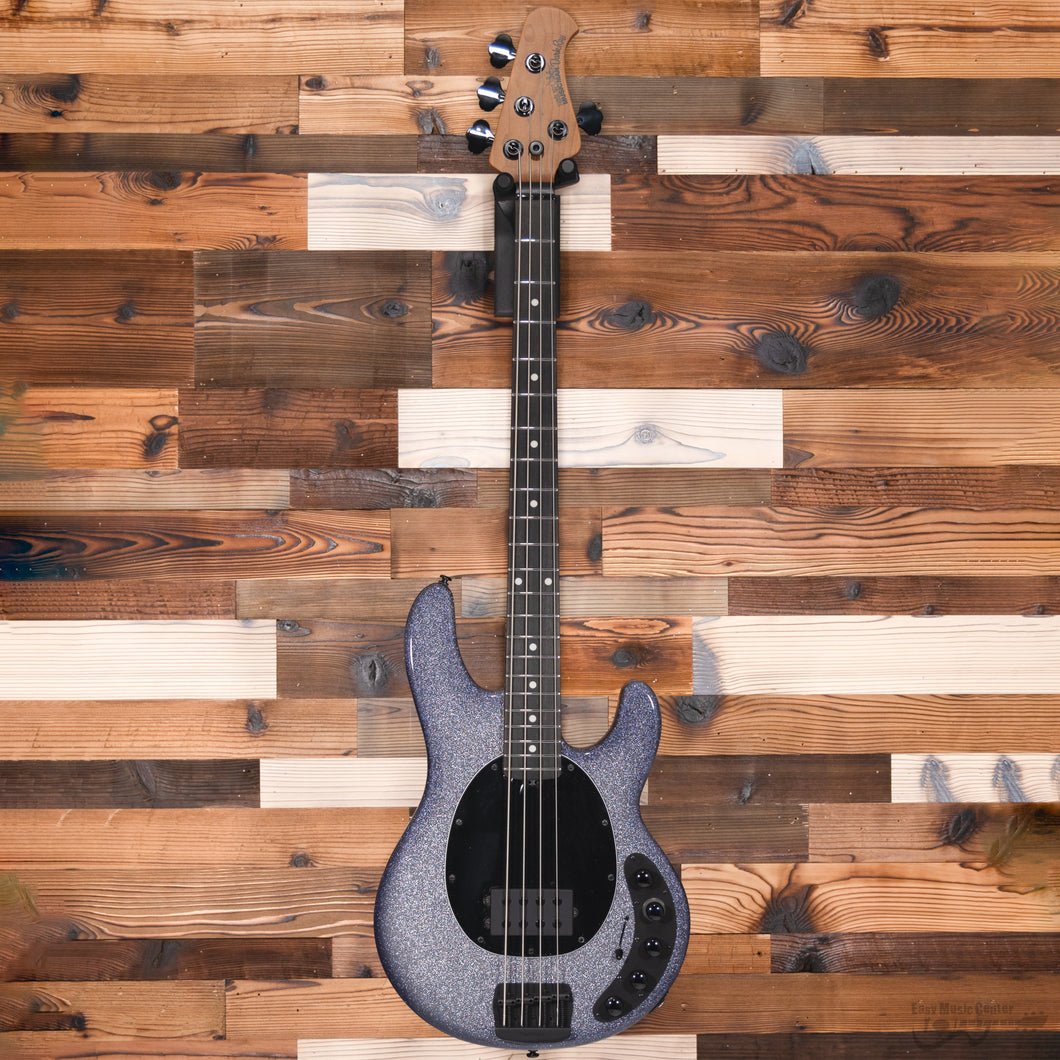 Music Man 128-SN-50-01 Dark Ray 4-String Bass, Roasted Maple/Ebony FB, Black Pickguard, Starry Night (#S08921)-Easy Music Center