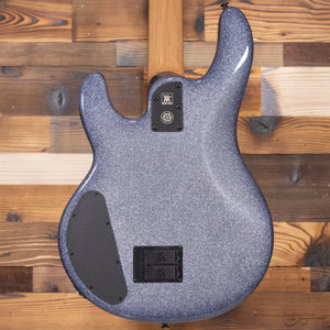 Music Man 128-SN-50-01 Dark Ray 4-String Bass, Roasted Maple/Ebony FB, Black Pickguard, Starry Night (#S08921)-Easy Music Center