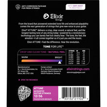 Load image into Gallery viewer, Elixir 21102 Attune Medium Phosphor Bronze Acoustic Guitar Strings, 13-56
