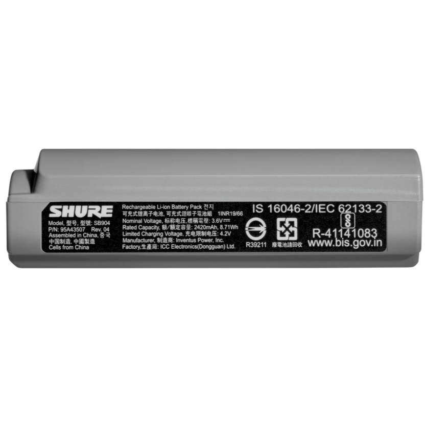 Shure SB904 Replacement Battery for GLXD+, Lithium-Ion-Easy Music Center