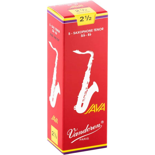 Vandoren SR2725R Vandoren Tenor Sax Java Red Reeds Strength #2.5 - Box of 5-Easy Music Center