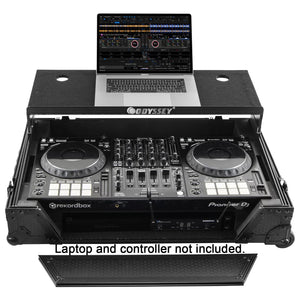 Odyssey 810271 Industrial Board Glide Style 1U Case w/ Wheels - Custom Fit for DDJ-1000/SRT; 33.5" W 22.25" D 12" H-Easy Music Center