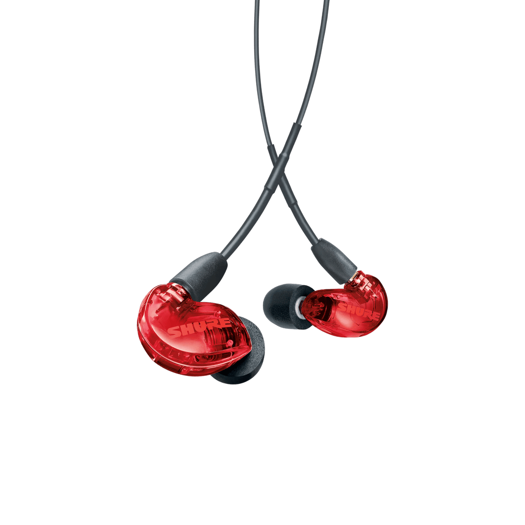 Shure SE215SPE-RED Sound Isolating Earphones w/ Dynamic MicroDriver, Red-Easy Music Center