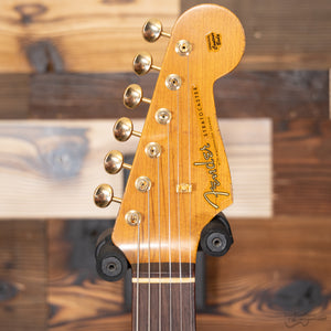 Fender 923-6053-042 Custom Shop (#CZ565438), 1962 LTD Strat, Gold Hardware, Heavy Relic, Aged Sherwood Green Metallic over 3-color Sunburst-Easy Music Center