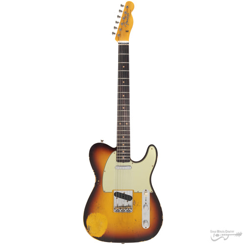 Fender 923-6080-896 Custom Shop (#CS567638), LTD 1960 Tele Custom, Heavy Relic, Faded Aged Chocolate 3-Color Sunburst-Easy Music Center
