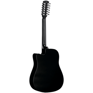 Alvarez AD60CE-12-BLK Artist Dreadnought 12-string Guitar, Spruce Top, Mah b/s, Cutaway, Electronics, Black-Easy Music Center