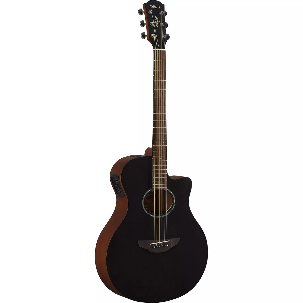 Yamaha APX600M-SMB Thinline Acoustic Guitar w/ Electronics, Cutaway, Smoky Black-Easy Music Center