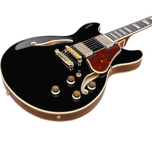 Ibanez AS93BCBK Artcore Expressionist Semi-Hollow, HH, Super 58 PU, Black-Easy Music Center