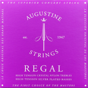 Augustine Strings REGAL-BLUE Regal Nylon Guitar Strings Set, High Tension-Easy Music Center