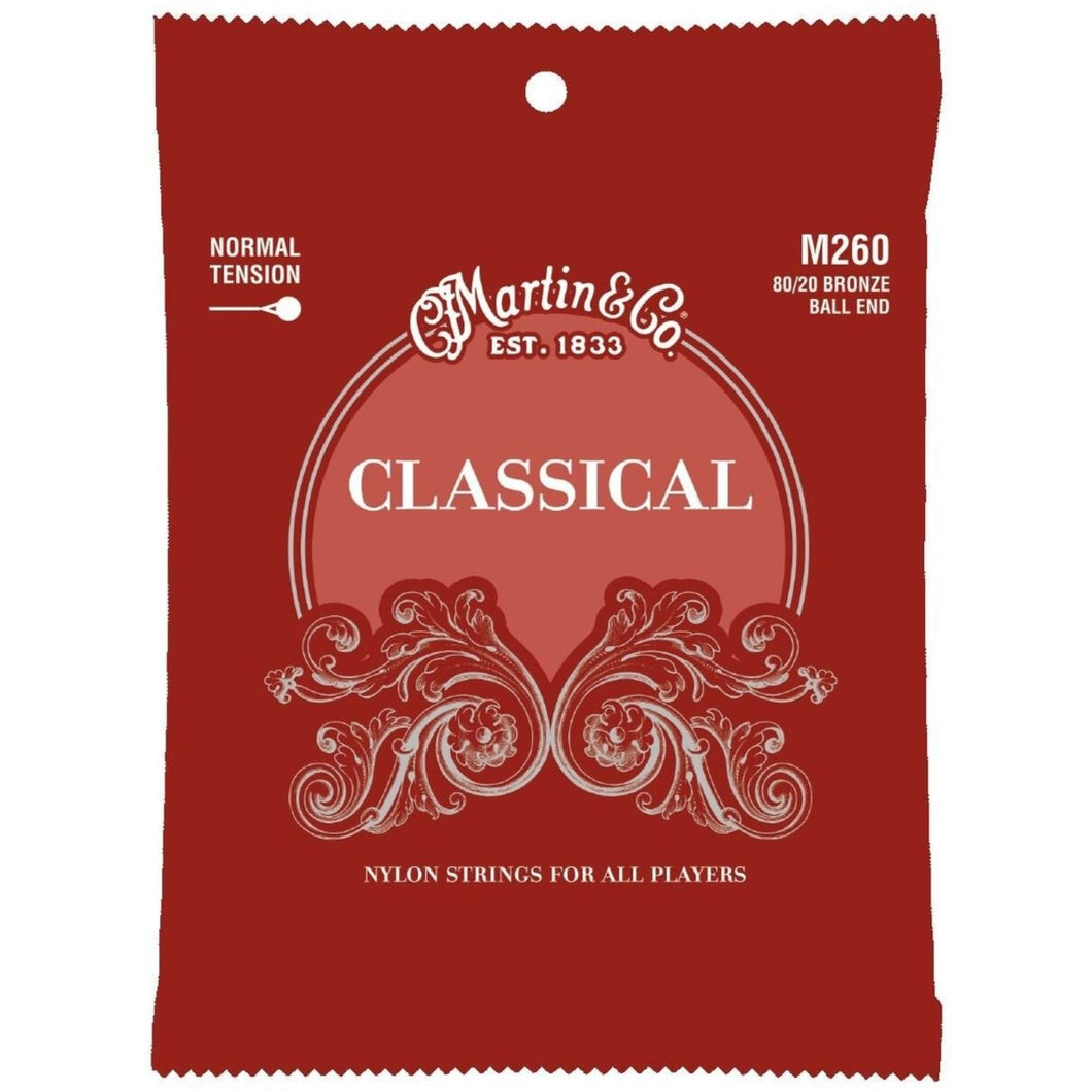 Martin M260 Classical Normal Tension 80/20 Ball End Guitar Strings-Easy Music Center