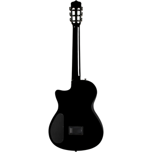 Cordoba STAGE-BLACK-BURST Fully Hollow Thin Body Classical Guitar w/ Electronics, Black Burst Flame Maple Top, Solid Mah b/s-Easy Music Center