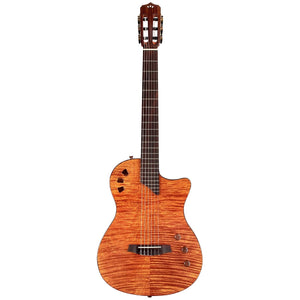 Cordoba STAGE-GUITAR-AM Fully Hollow Thin Body Classical Guitar w/ Electroncis, Natural Amber, Flame Maple Top, Solid Mah b/-Easy Music Center