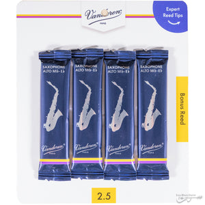 Vandoren V4SR2125 Traditional Alto Sax Reed #2.5 Card of 4-Easy Music Center