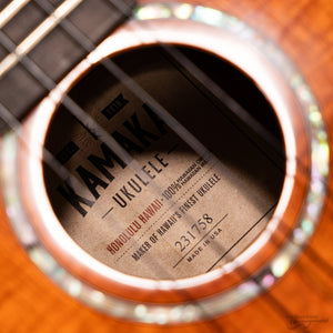 Kamaka HF-2D2I Slotted Deluxe 2-Slotted Koa Concert Ukulele (#231758)-Easy Music Center